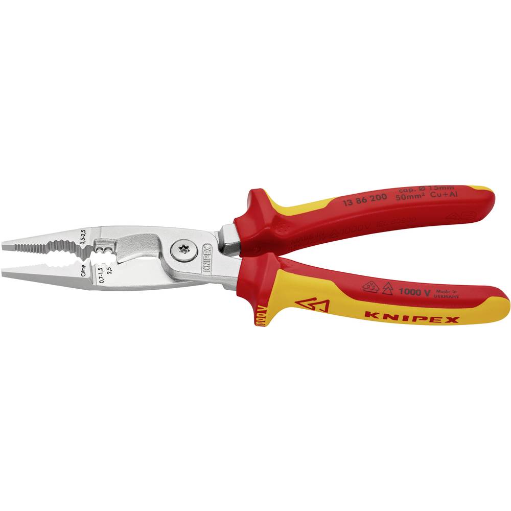 Image of Knipex 13 86 200 13 86 200 Multifunction pliers 50 mmÂ² (max) 0 awg (max) 15 mm (max)