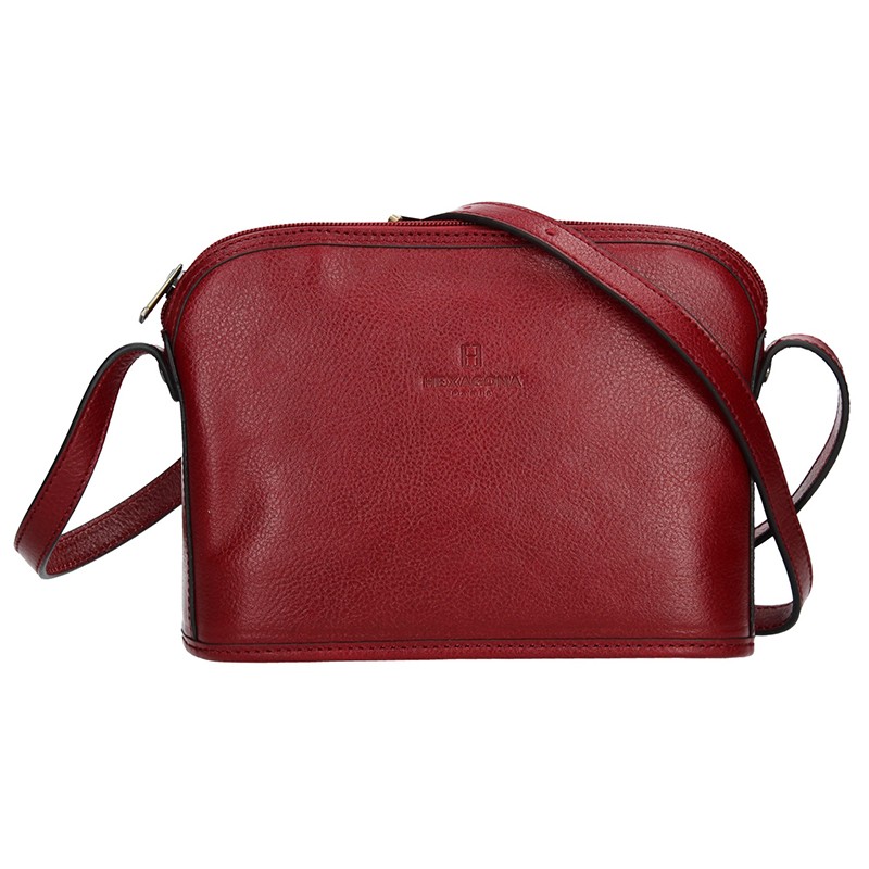 Image of Kožená dámská crossbody kabelka Hexagona 111747 - vínová CZ