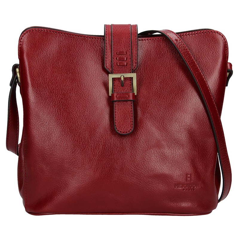 Image of Kožená dámská crossbody kabelka Hexagona 111960 - vínová CZ