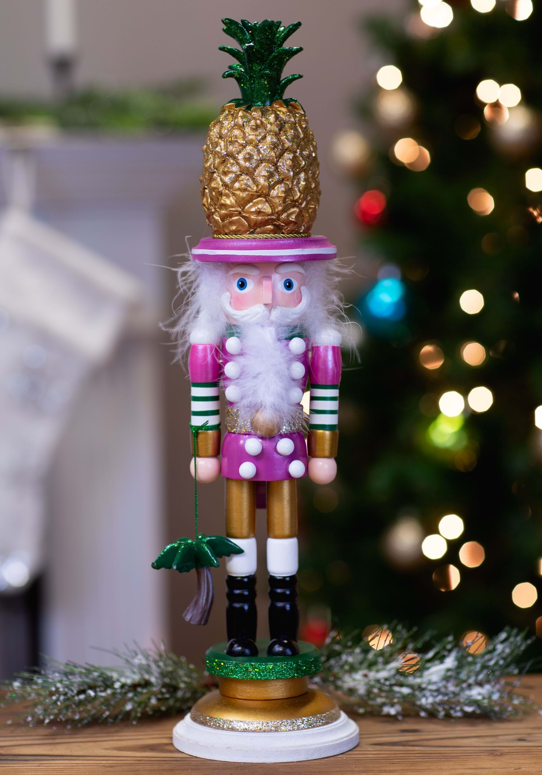 Image of Kurt Adler 195" Hollywood Pineapple Hat Nutcracker Holiday Decoration