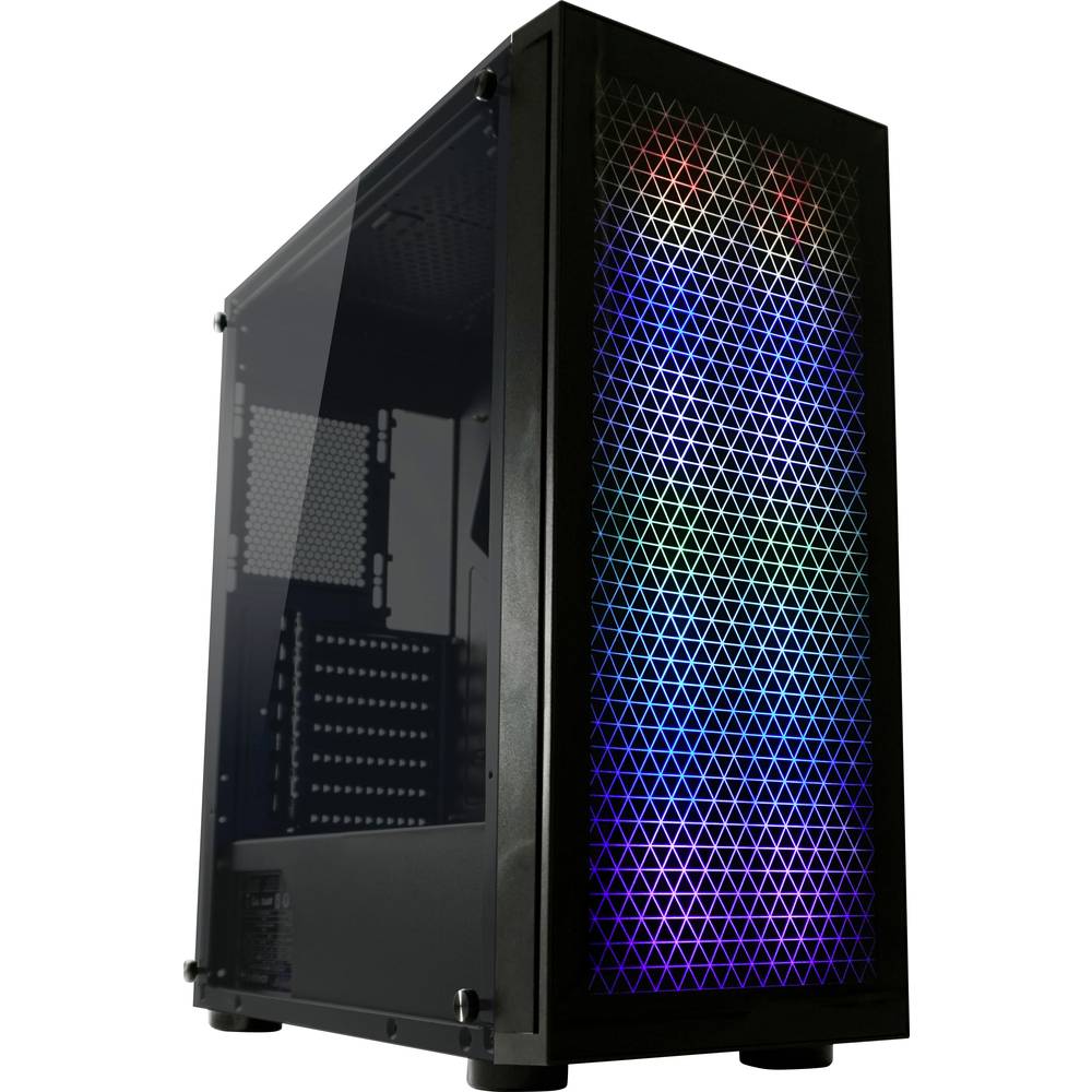 Image of LC Power Gaming 800B Midi tower Game console casing Black Built-in lighting Window Dust filter