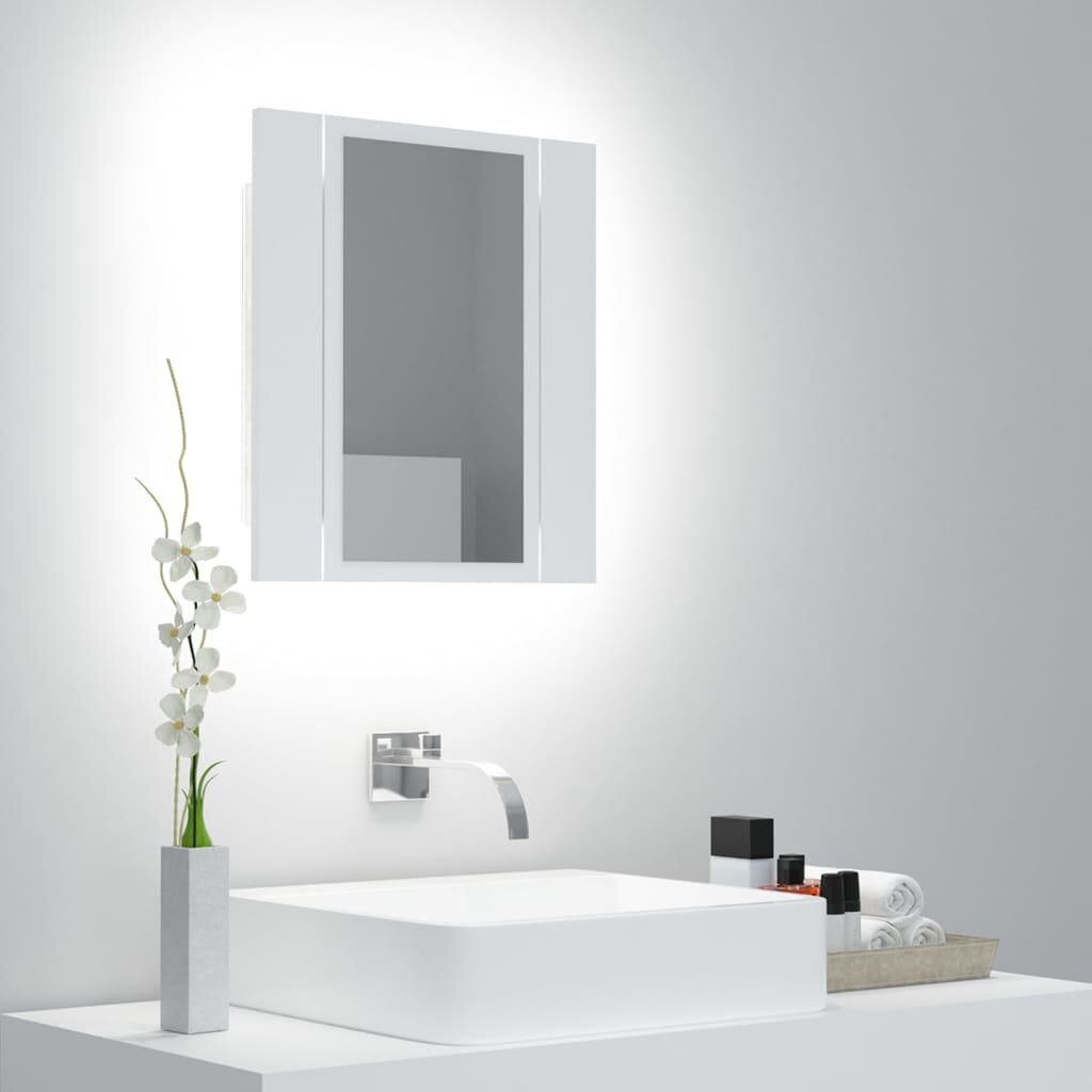 Image of LED Bathroom Mirror Cabinet White 157"x47"x177"