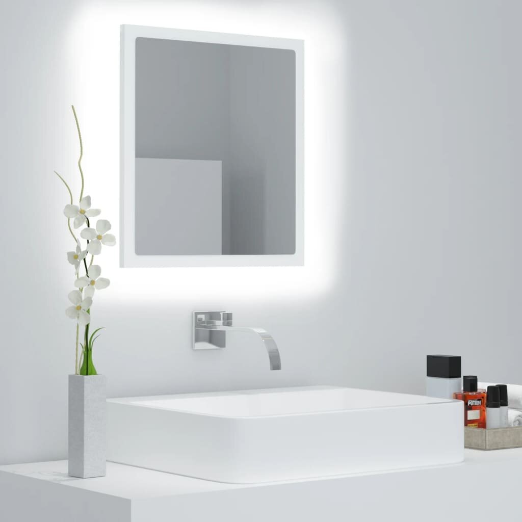 Image of LED Bathroom Mirror White 157"x33"x146" Chipboard