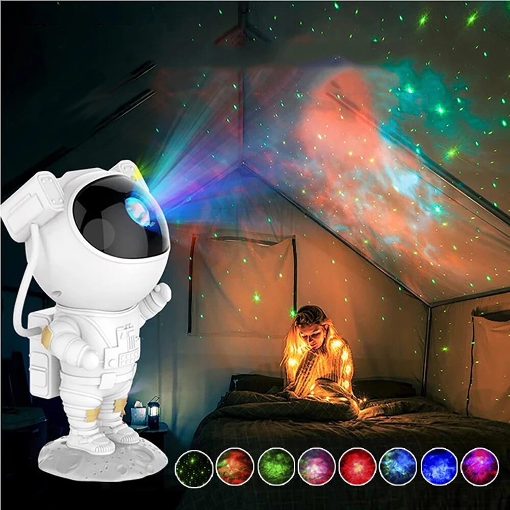 Image of LED Creative Astronaut Galaxy Projector Lamp Gypsophila Projection Starry Night Light for Children Home Decor