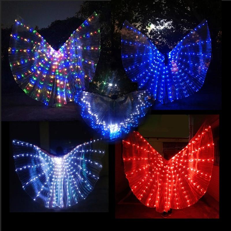 Image of LED Isis Wings Night Light Glow Up Lamp Costume Belly Dance Egyptian Club Show With Stick