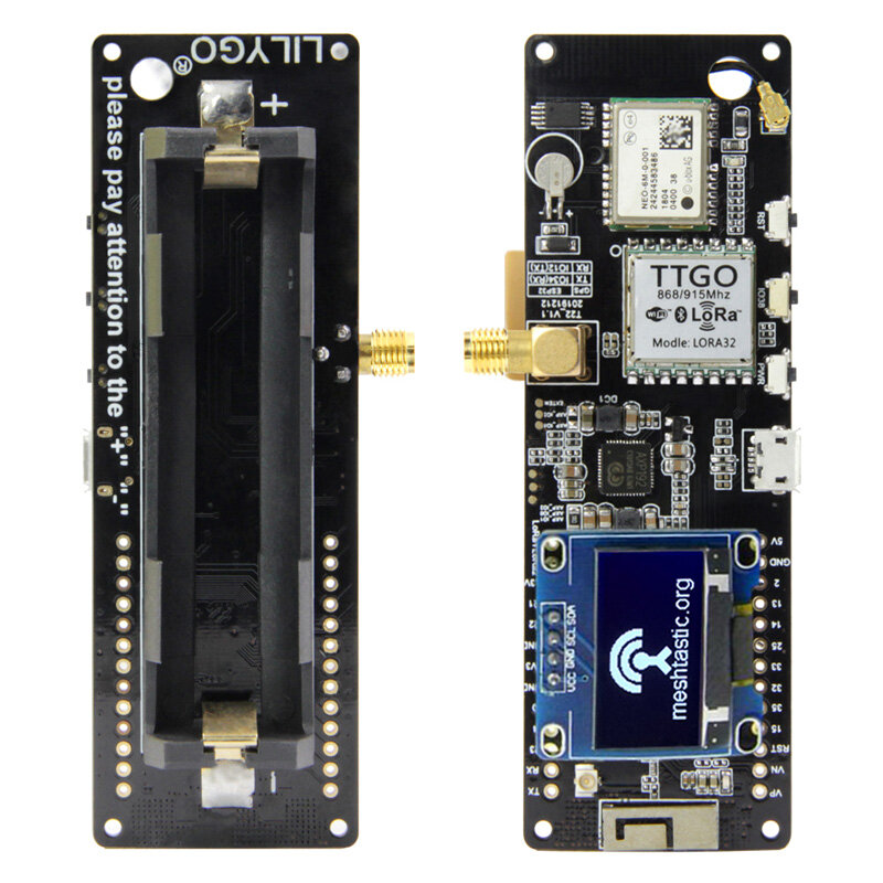 Image of LILYGO® TTGO Meshtastic T-Beam V11 ESP32 868Mhz WiFi Bluetooth ESP32 GPS NEO-6M SMA 18650 Battery Holder With OLED