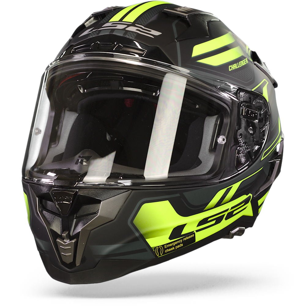 Image of LS2 FF327 Challenger Spin MCobalt H-V Yellow Full Face Helmet Size S ID 6923221109915