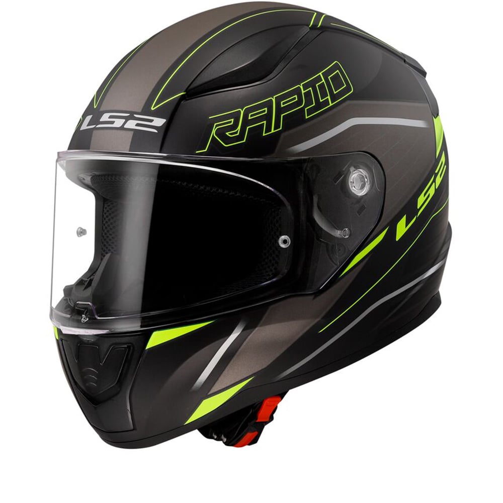 Image of LS2 FF353 Rapid II Rokku MBlack H-V Yellow 06 Full Face Helmet Size S EN