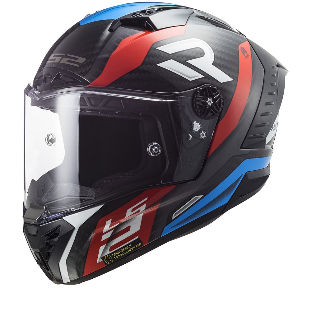 Image of LS2 FF805 Thunder C Supra Red Blue-06 Full Face Helmet Size S ID 6923221120088