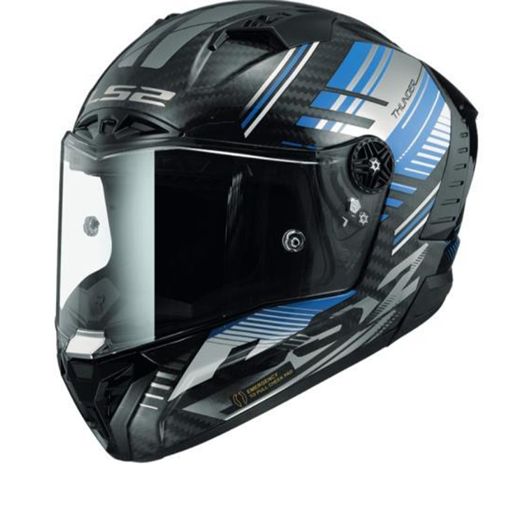 Image of LS2 FF805 Thunder C Volt GlBlack Blue 06 Full Face Helmet Size XL ID 6923221127674