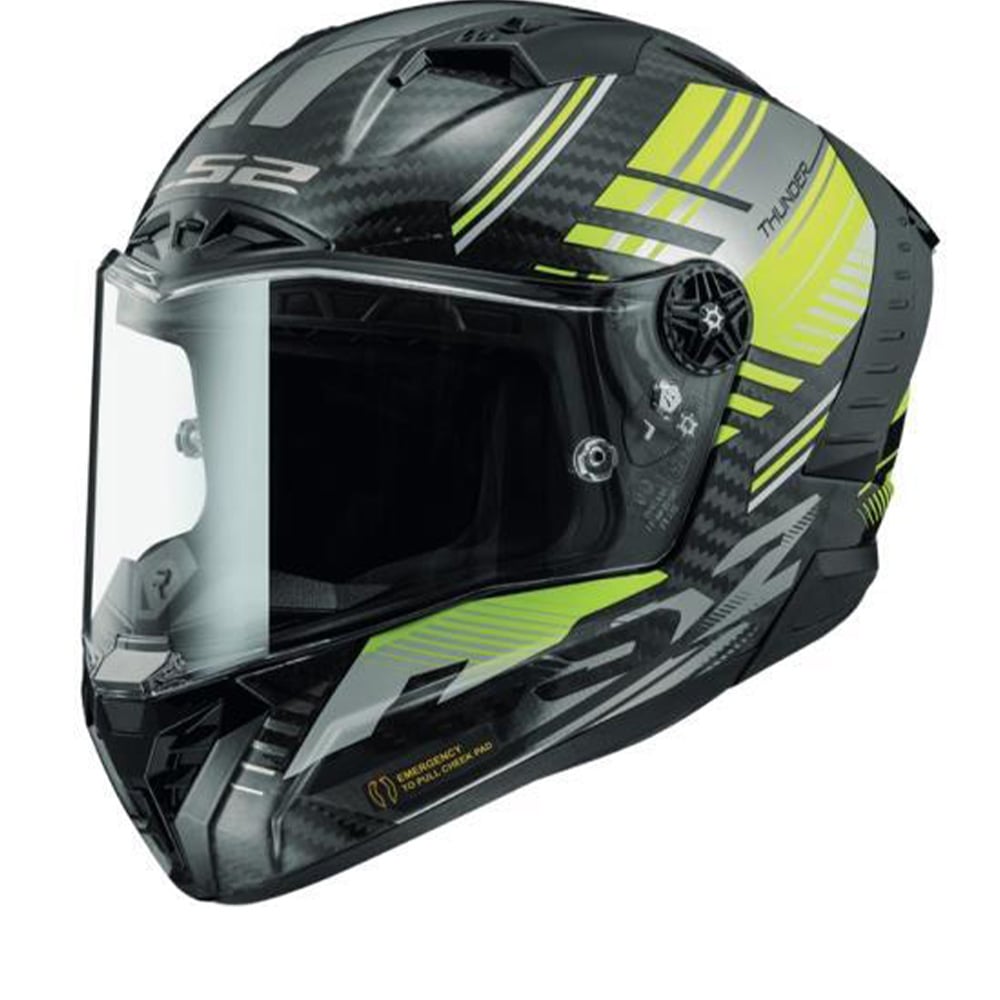 Image of LS2 FF805 Thunder C Volt GlBlack H-V Yellow 06 Full Face Helmet Size L ID 6923221127728