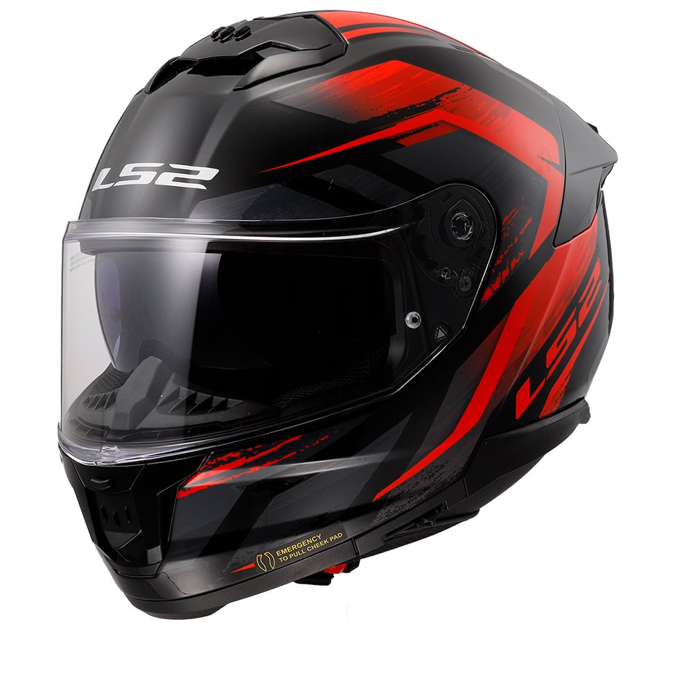 Image of LS2 FF808 Stream II Fury Black Red-06 Full Face Helmet Size 2XL EN
