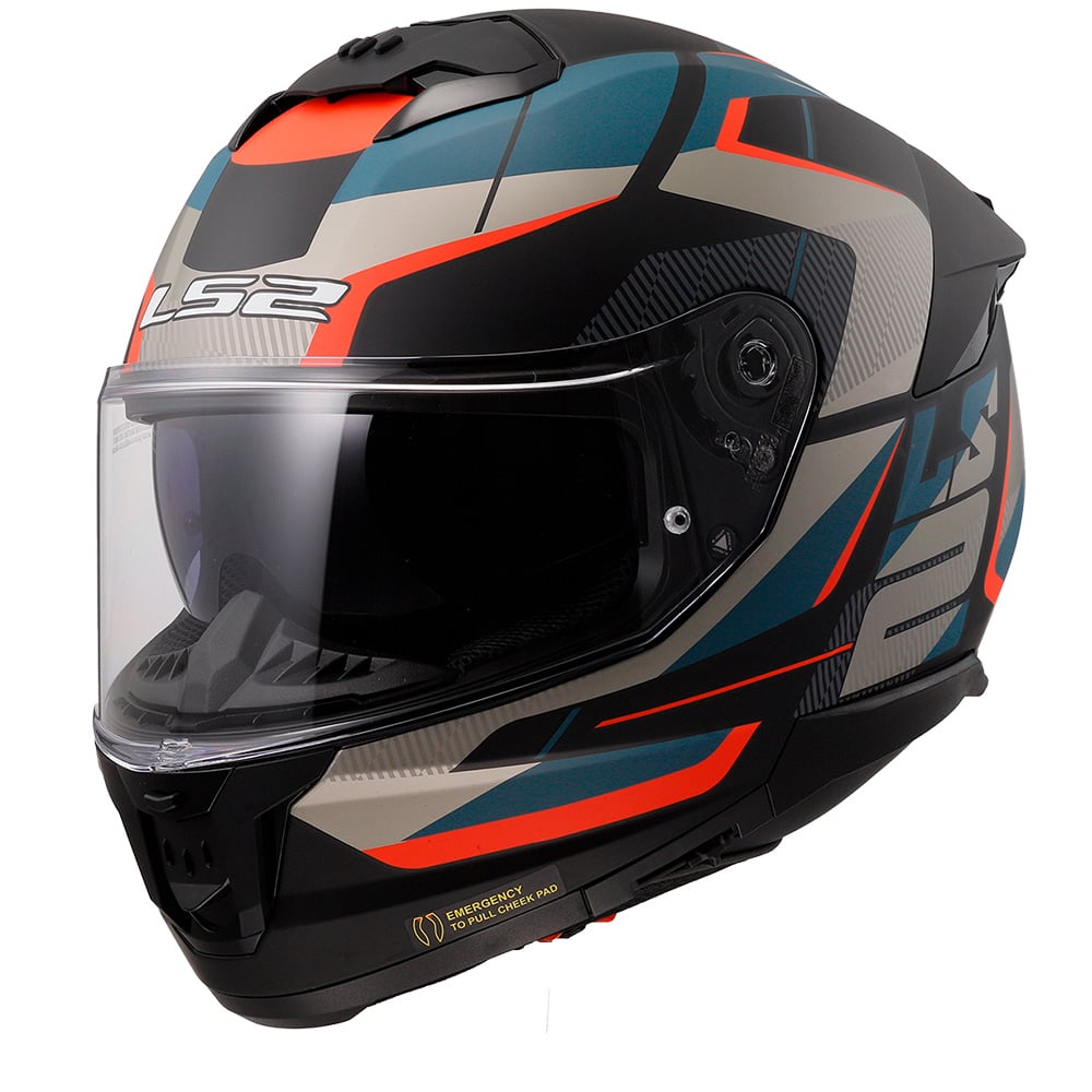 Image of LS2 FF808 Stream II Road M Black Blue-06 Full Face Helmet Size S EN