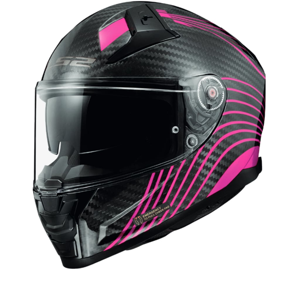 Image of LS2 FF811 Vector II Carbon Flux Glossy Violet Full Face Helmet Size L ID 6923221128398