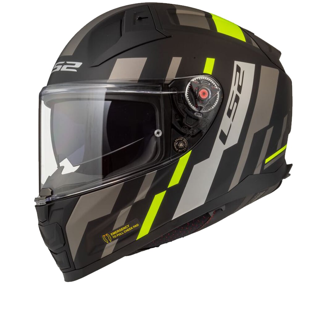 Image of LS2 FF811 Vector II Tron MBlack H-V Yellow-06 Full Face Helmet Size 2XL EN