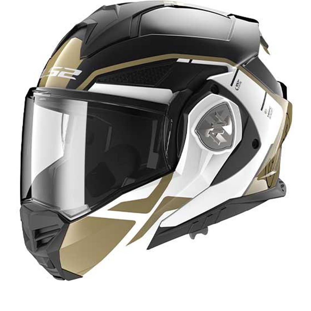 Image of LS2 FF901 Advant X Metryk Black Gold Modular Helmet Size XS ID 6923221122105