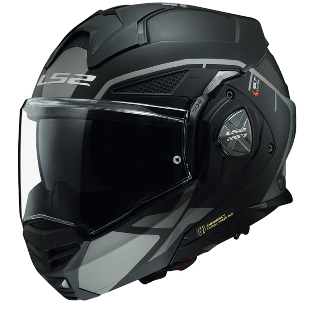 Image of LS2 FF901 Advant X Metryk Matt Titanium Modular Helmet Size S ID 6923221122044