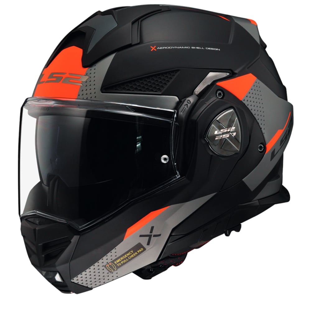 Image of LS2 FF901 Advant X Oblivion Matt Black Titanium Modular Helmet Talla XS