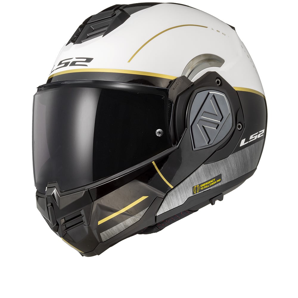 Image of LS2 FF906 Advant Iron Matt White Black Jeans-06 Modular Helmet Size S ID 6942141743023