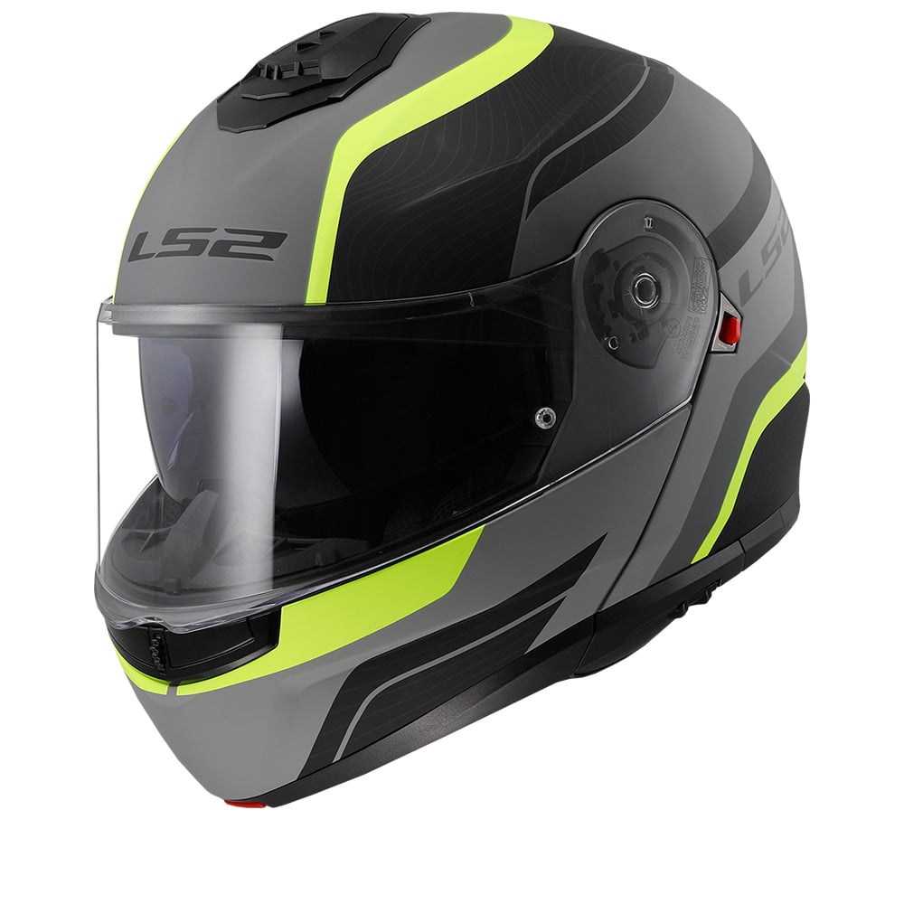 Image of LS2 FF908 Strobe II Monza Matt Black H-V Yellow 06 Modular Helmet Size S EN