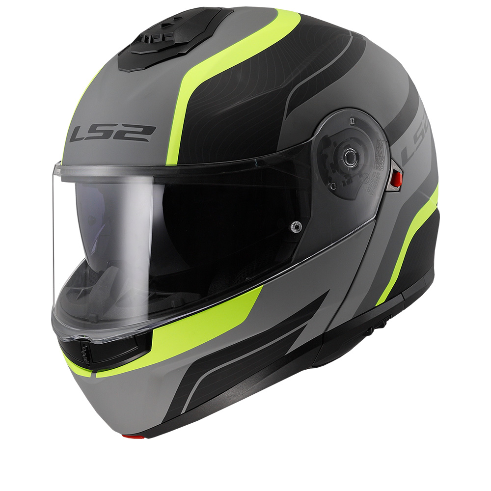 Image of LS2 FF908 Strobe II Monza Matt Black H-V Yellow 06 Modular Helmet Talla S