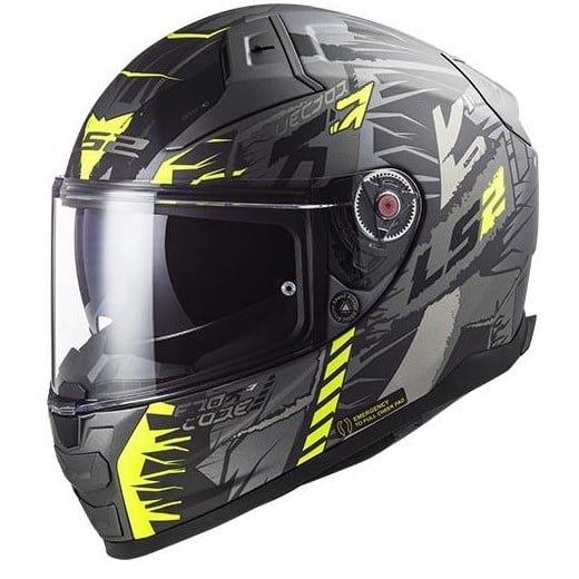 Image of LS2 Ff811 Vector II Techbot MTitanH-V Yell Full Face Helmet Size 2XL EN