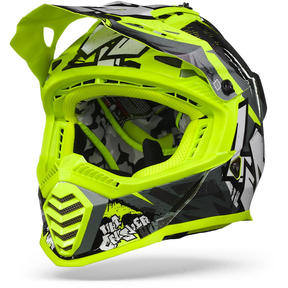Image of LS2 MX437 Fast Evo Crusher Black H-V Yellow Offroad Helmet Talla 2XL