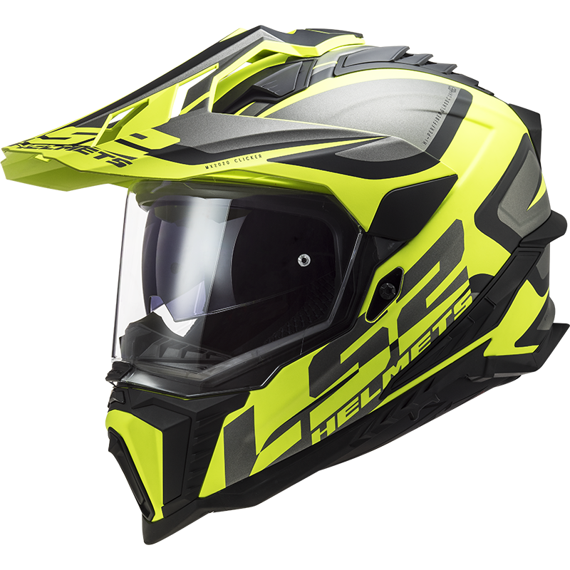 Image of LS2 MX701 Explorer Alter Matt Black Hi-Vis Yellow ECE 2206 Adventure Helmet Size S EN