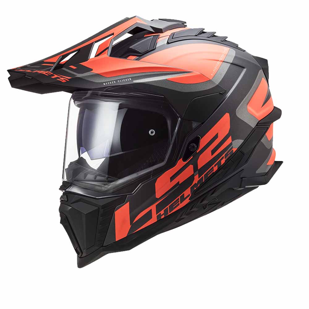 Image of LS2 MX701 Explorer Carbon Edge Black Fluo Orange Adventure Helmet Taille 2XL