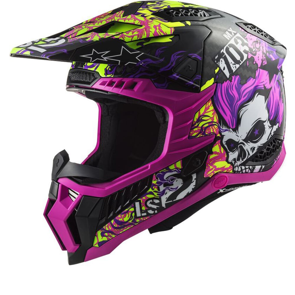 Image of LS2 MX703 C X-Force Fireskull Violet Crosshelm Größe 2XL