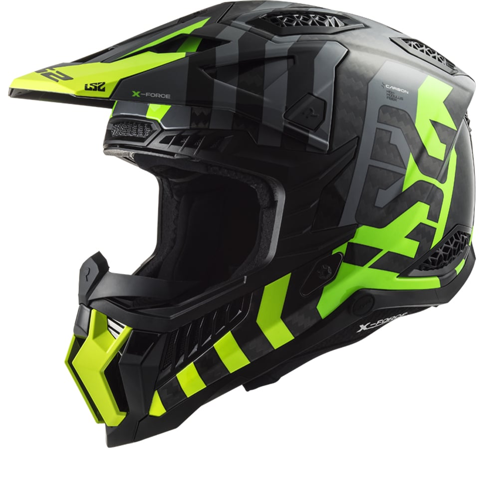 Image of LS2 Mx703 C X-Force Barrier H-V Yellow Green Offroad Helmet Size 2XL ID 6923221114537