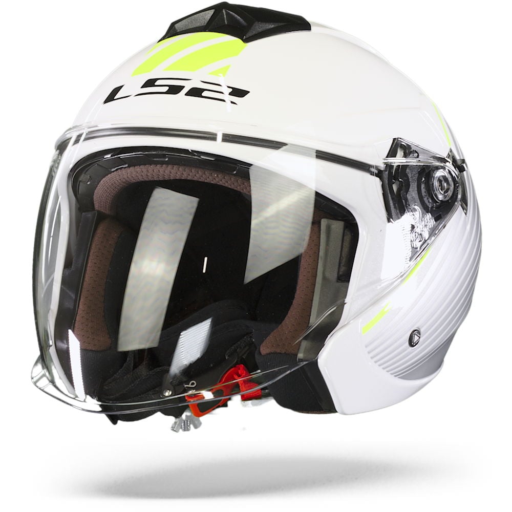 Image of LS2 OF573 Twister II Luna White Silver Jet Helmet Size XS EN