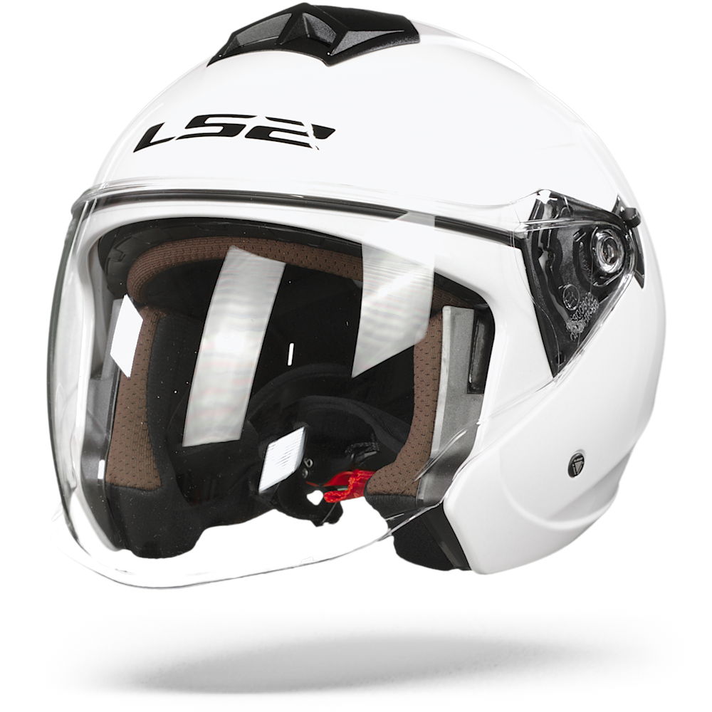 Image of LS2 OF573 Twister II Single Mono Gloss White Jet Helmet Talla XS