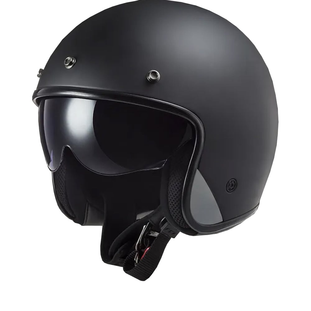 Image of LS2 OF601 Bob II Solid Matt Black 06 Jet Helmet Size S ID 6923221133248
