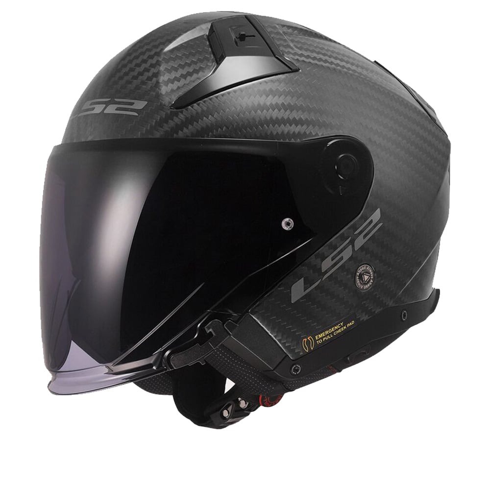 Image of LS2 OF603 Infinity II Matt Carbon-06 Jet Helmet Size S ID 6942141743283