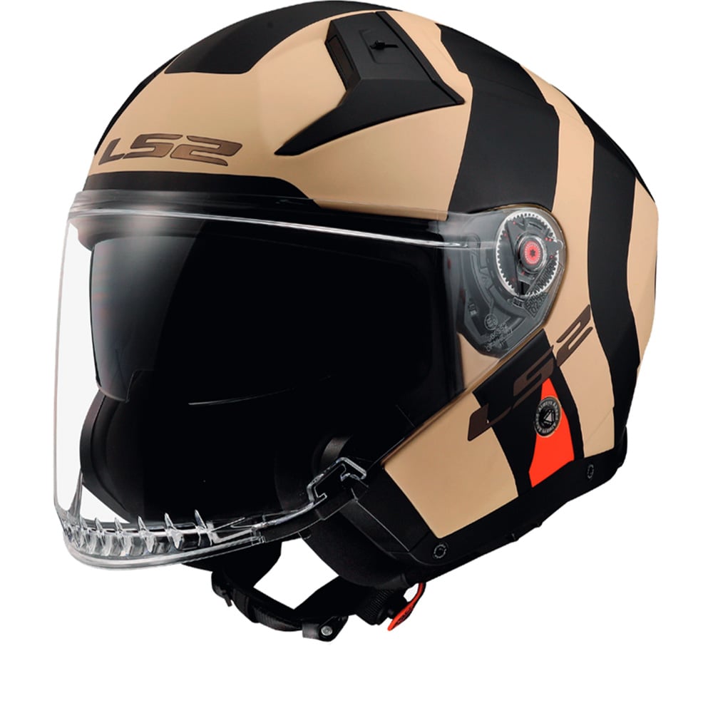 Image of LS2 OF603 Infinity II Special Matt Sand 06 Jet Helmet Talla 2XL
