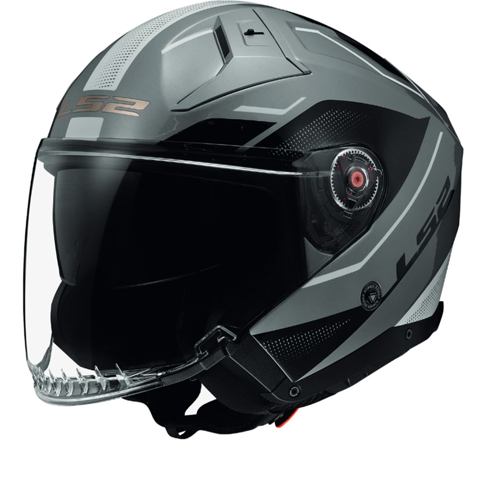 Image of LS2 OF603 Infinity II Veyron Glossy Grey White 06 Jet Helmet Size 2XL EN