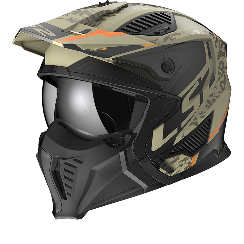 Image of LS2 OF606 Drifter Devor Matt Sand 06 Multi Helmet Size S EN