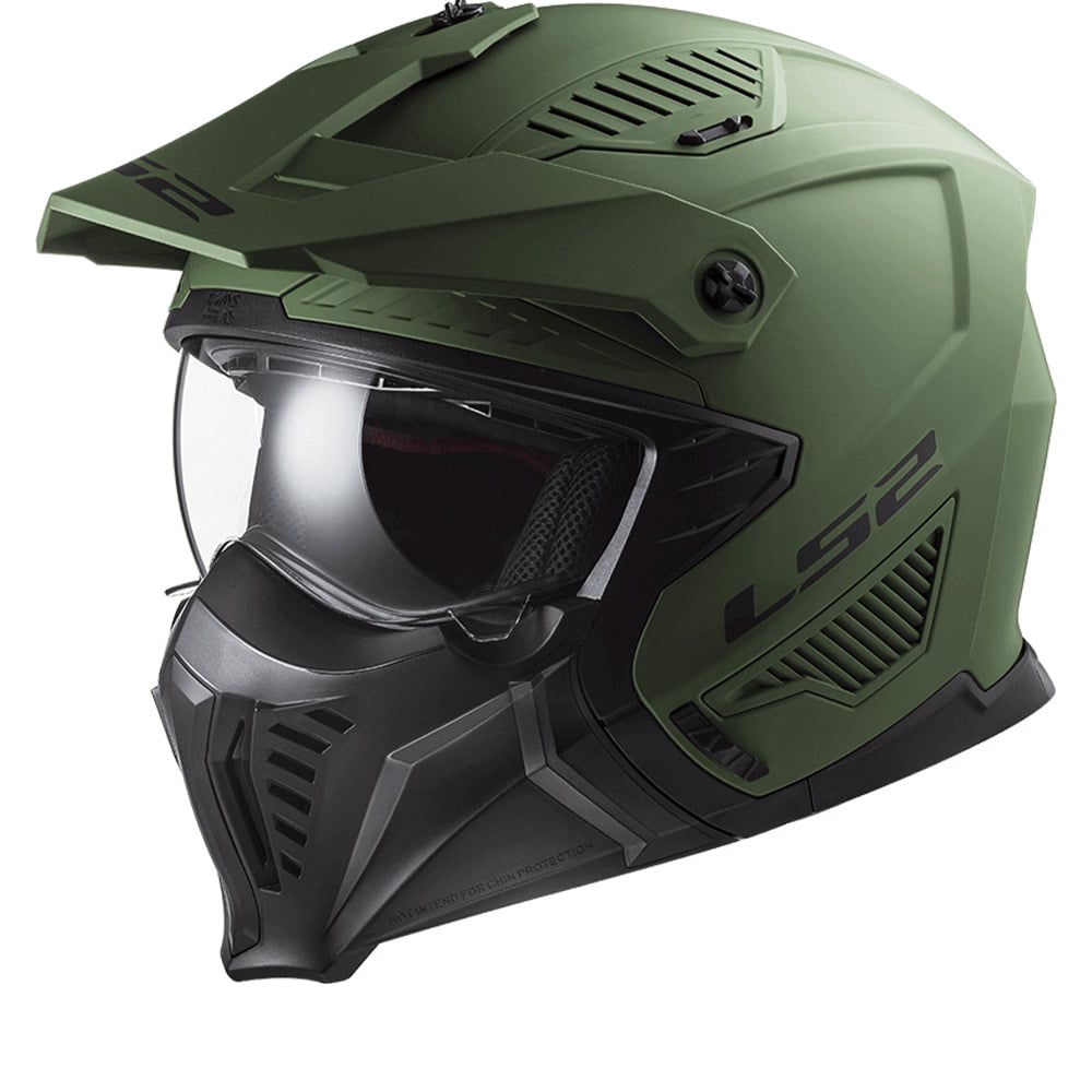 Image of LS2 OF606 Drifter Solid Mat Military Vert 06 Casque Multi Taille XS