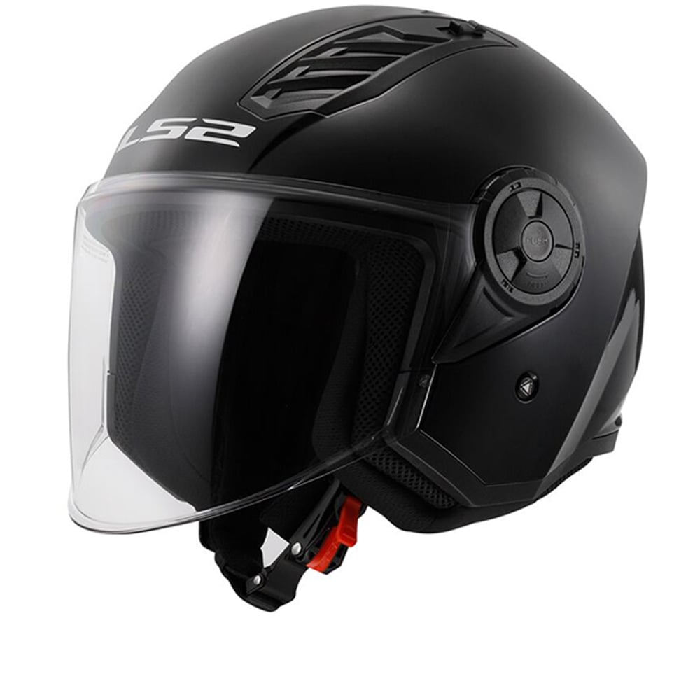 Image of LS2 OF616 Airflow II Solid Gloss Black 06 Jet Helmet Size M EN