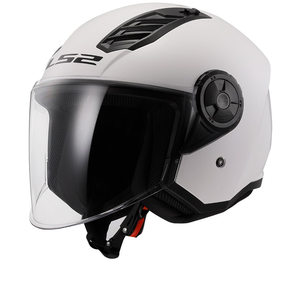 Image of LS2 OF616 Airflow II Solid Gloss White 06 Jet Helmet Size L ID 6942141743504