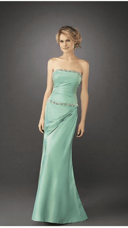 Image of La Femme - 12525 Beaded Strapless Ruche-Textured Trumpet Gown