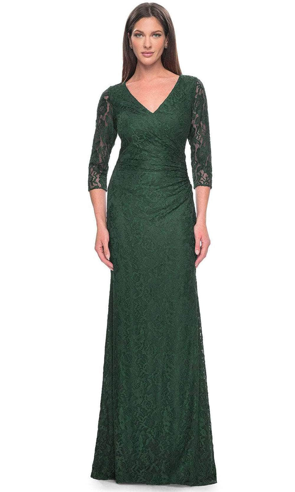 Image of La Femme 30379 - V-Neck Lace Formal Dress