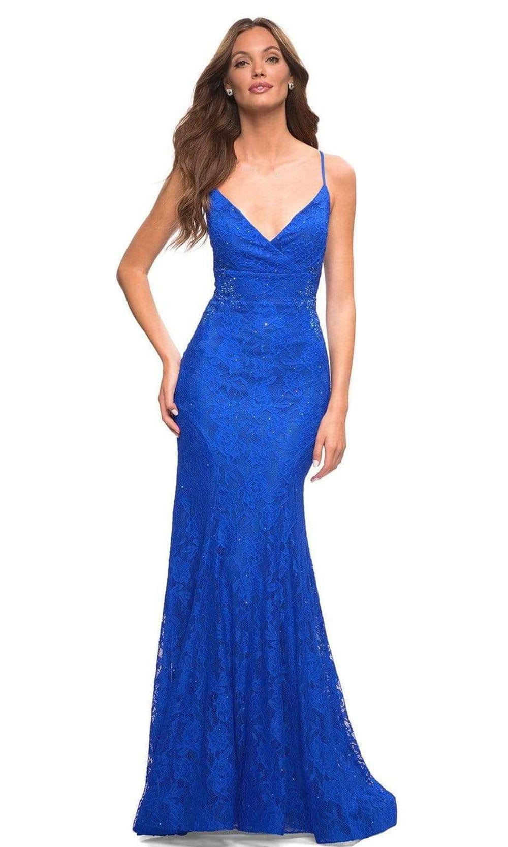 Image of La Femme - 30537 Sleeveless Lace Mermaid Gown