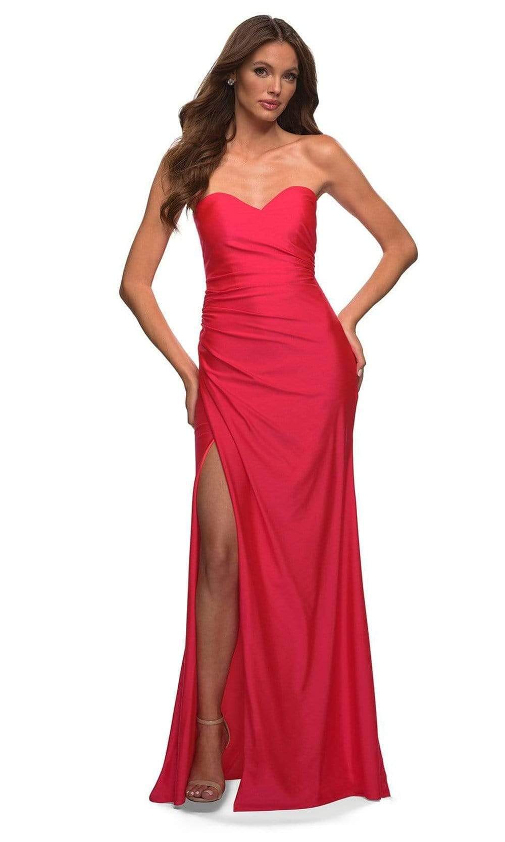 Image of La Femme - 30600 Sweetheart High Slit Dress