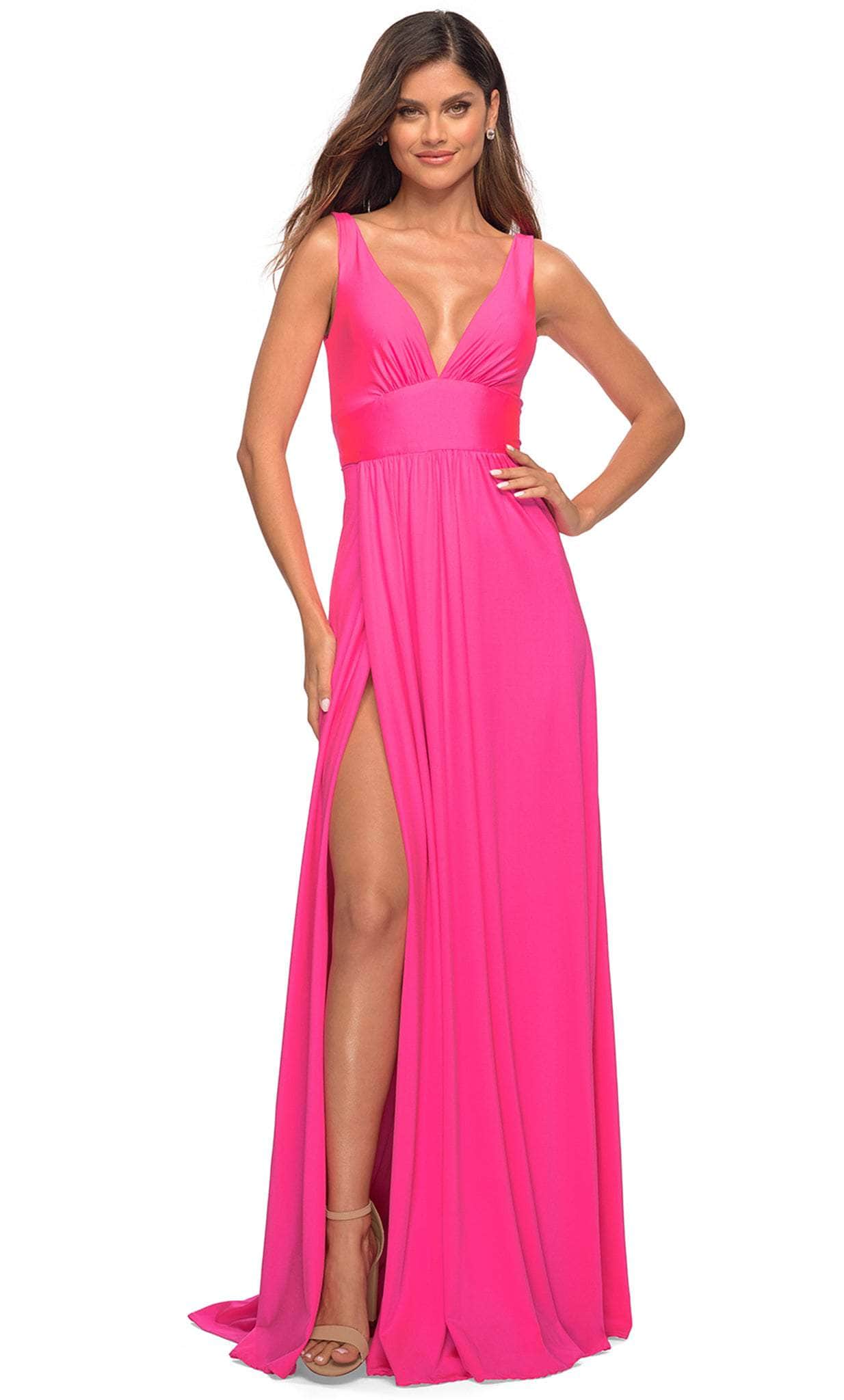 Image of La Femme 30669 - Sleeveless High Slit Evening Gown