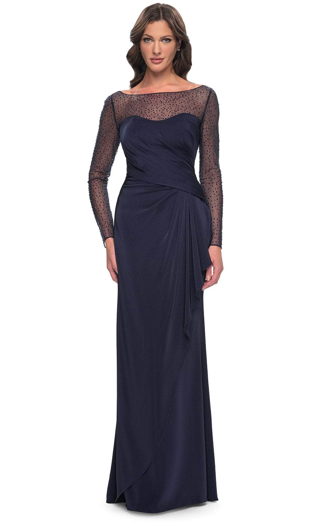 Image of La Femme 30808 - Rhinestone Ruched Formal Dress