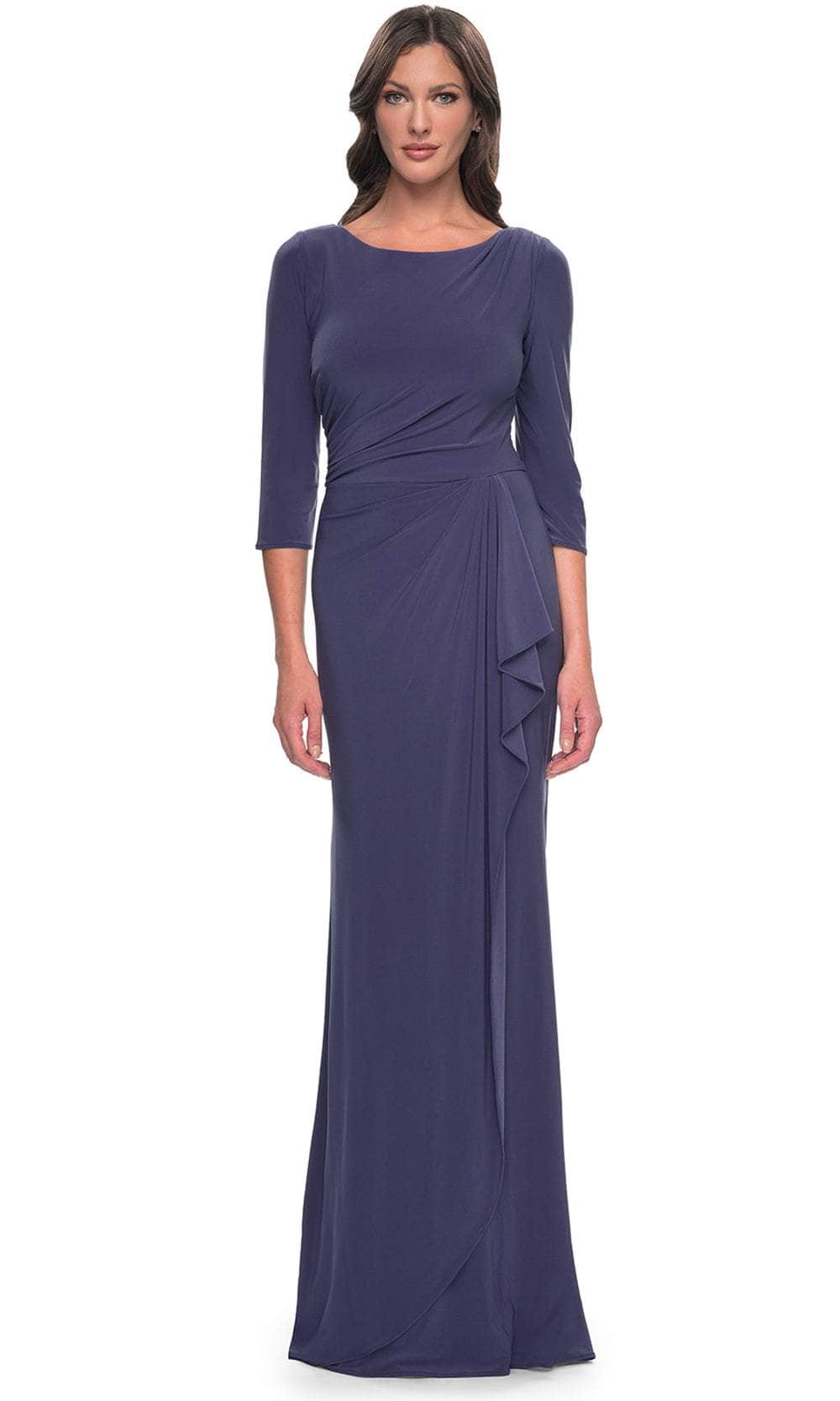 Image of La Femme 30814 - Bateau Neck Jersey Evening Dress