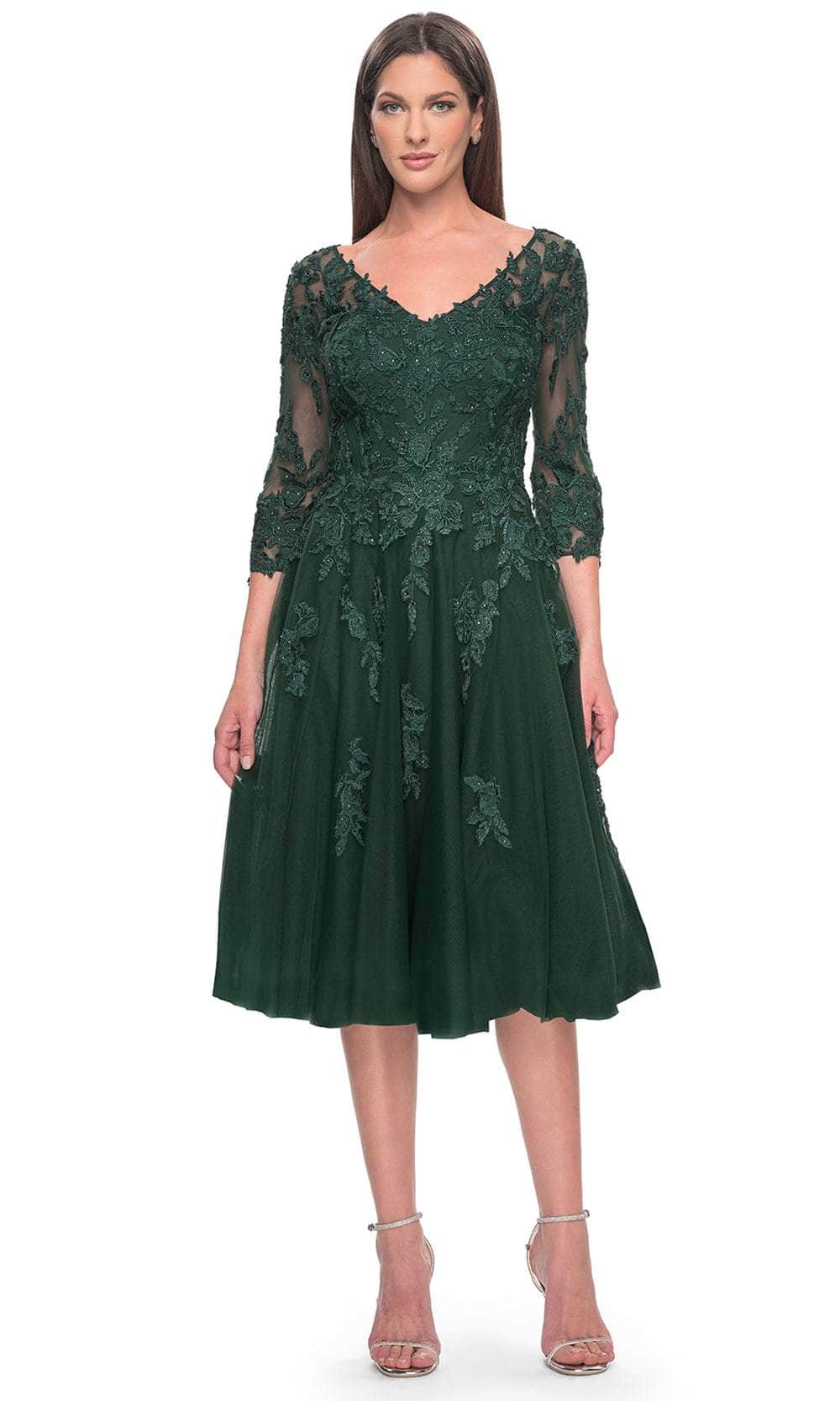 Image of La Femme 30964 - Embroidered A-line Knee-Length Dress