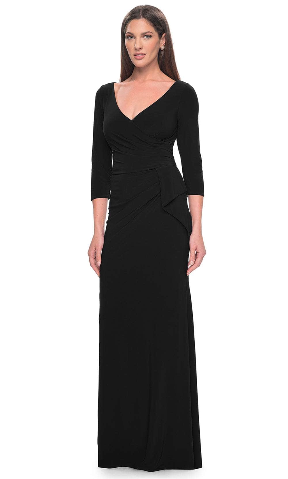 Image of La Femme 30967 - Quarter Sleeve Jersey Evening Dress